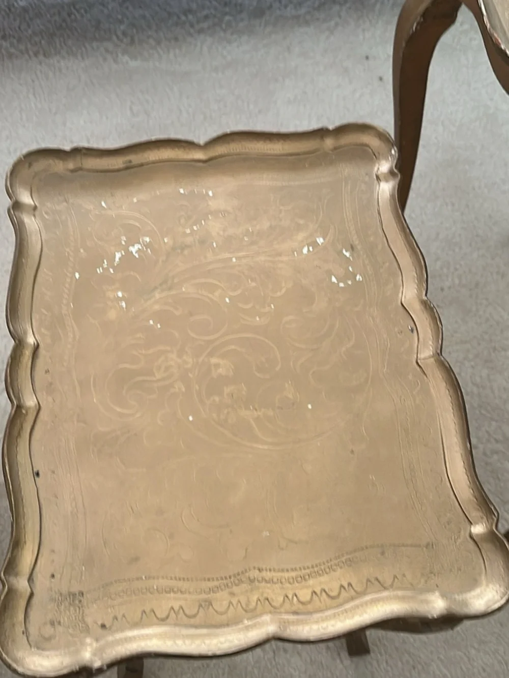 Gold Scalloped 3-Tier Nesting Vanity Trays